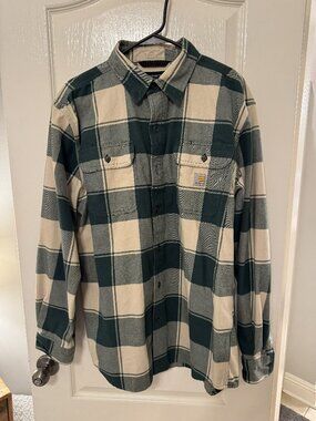 Carhartt Loose Fit Plaid Flannel Shirt (Size M)